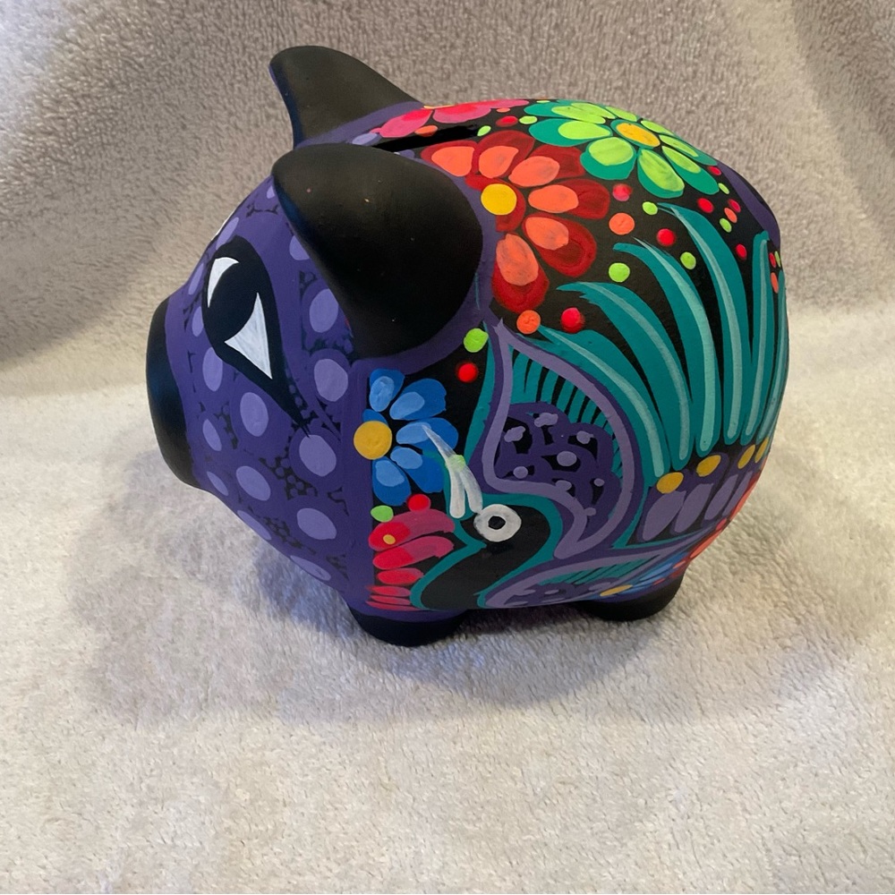 Hand Painted Piggy Bank from Mexico